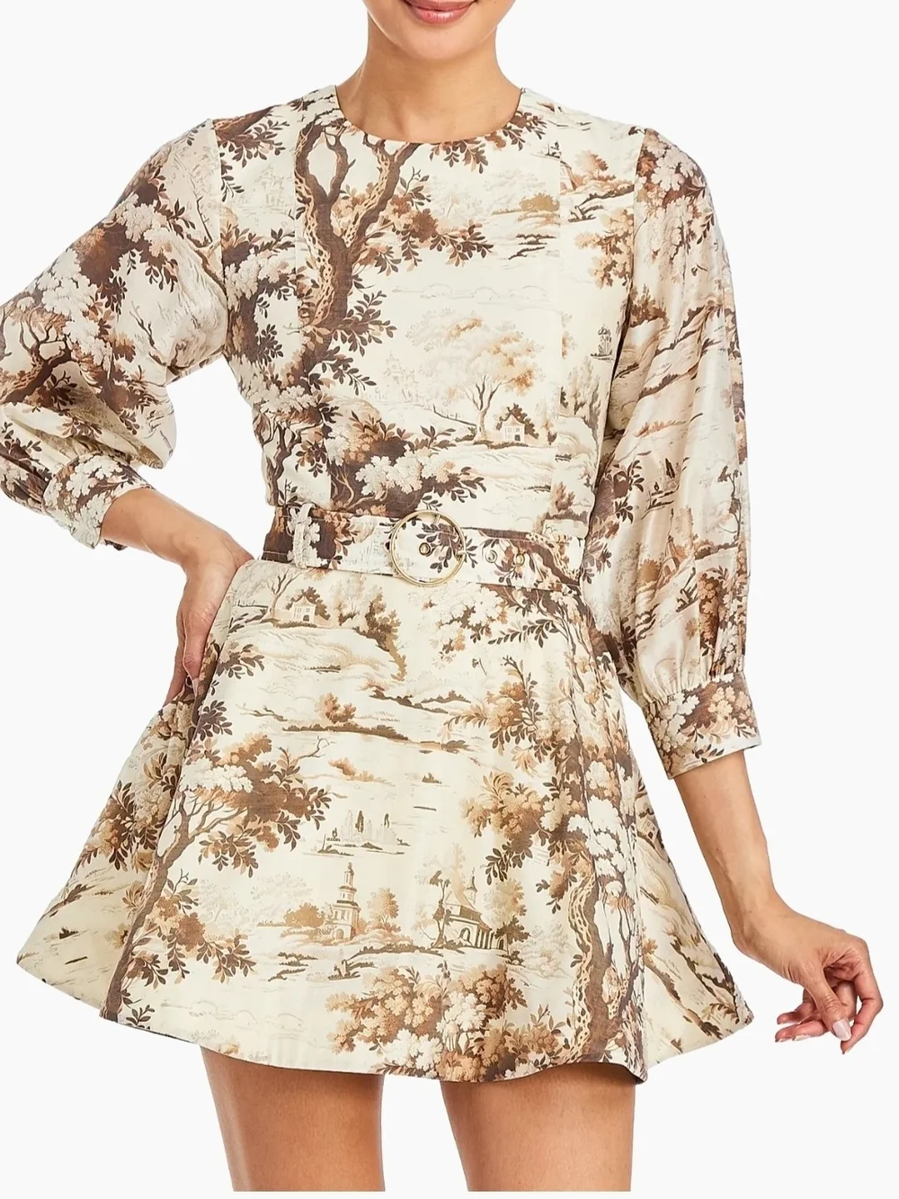 Mestiza Rhonda  Midi Convertable Dress in Cream and Brown - Picture 7 of 12